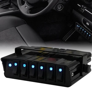 6 Gang Rocker Switch 60 Amp Max 12 AWG Wires SPST Box On/Off Blue LED Light... - Picture 1 of 5