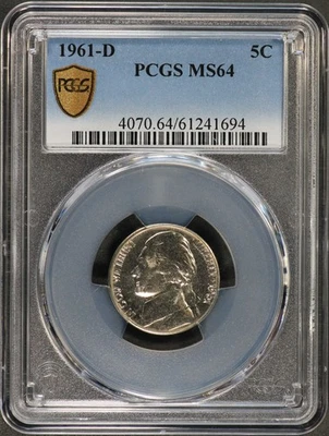 1961-D PCGS Jefferson Nickel MS64 MS-64 - Image 1 of 3