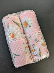 Wired Ribbon Pink Floral 4 Pack 24 yards 2.5 Inch LadyBugs Crafts Decor  - Picture 1 of 4