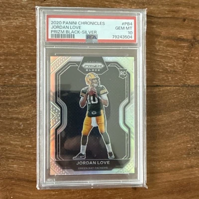 PSA 10 2020 Panini Chronicles Jordan Love Prizm Negro Plata RC Packers Foto 1 de 2