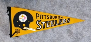 Vintage 1967 PITTSBURGH STEELERS 291/2" Pennant Giallo NFL Single Bar Century Completo - Foto 1 di 6