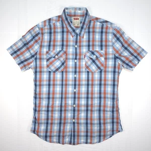 Levi's Hemd Herren Größe L Blau Kurzarm Karomuster Taschen Levis Shirt - Bild 1 von 13