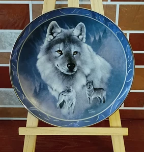 Bradford 1994 Silver Scout Spirit of the Wilderness Wolves Wolf Collectors Plate - Picture 1 of 2