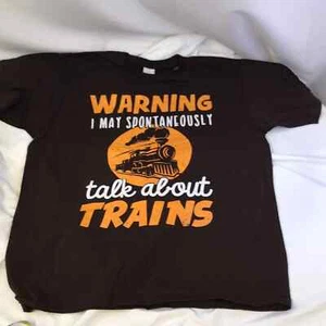 Port & Company “Warning I May Spontaneously Talk About Trains” T-shirt XLarge - Picture 1 of 6