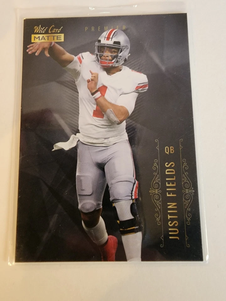 2021 Wild Card Matte Black Premier Rookie Justin Fields #MBC-2  RC Bears! - Image 1 of 2