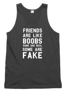 Friends Are Like Boobs Funny Mens Womens Vest Tank Top - Picture 1 of 4