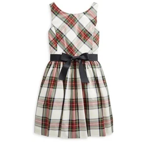 Ralph Lauren Polo kariertes Fit and Flare Partykleid Größe 7 Mädchen - Bild 1 von 4