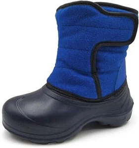 Botas de nieve para niños cálidas forradas de piel sintética zapatos de invierno, azules y negros - Reino Unido 2 - Imagen 1 de 9