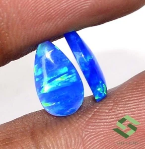 Par de cabujones pera color ópalo etíope 12x7 mm 2,68 CTS piedras preciosas sueltas - Imagen 1 de 5