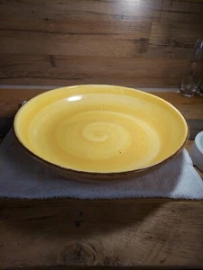 Hausenware Swirl Twist Yellow large Serving Bowl 13" W X 3" Tall - Picture 1 of 7