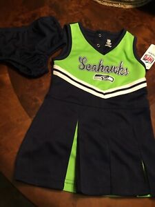 Seattle Seahawks  Two-Piece Cheerleaders With Panties Outfit, New W/tags, 3T