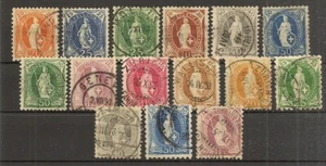 SUIZA YVERT 71/85 (º) Serie Completa 1882/1904 NL493 - Foto 1 di 1