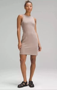 🍋 NWT Ribbed Softstreme Slim-Fit Tank Dress - Taupetastic / TPTC - SIZE 8 - Picture 1 of 5