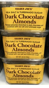 3 Packs Trader Joe's Sea Salt & Turbinado Sugar Dark Chocolate Almonds 10oz Each - Picture 1 of 1