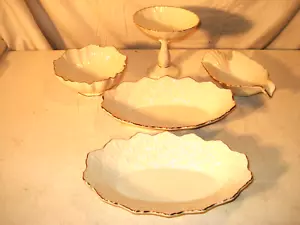 LENOX GOLD TRIM DOVE BOWL SUNFLOWER PEDESTAL CANDY BOWL DISHES - SET OF 5 - Picture 1 of 18