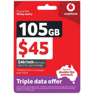 Vodafone $45 5G Prepaid Plus Starter Pack - Picture 1 of 1