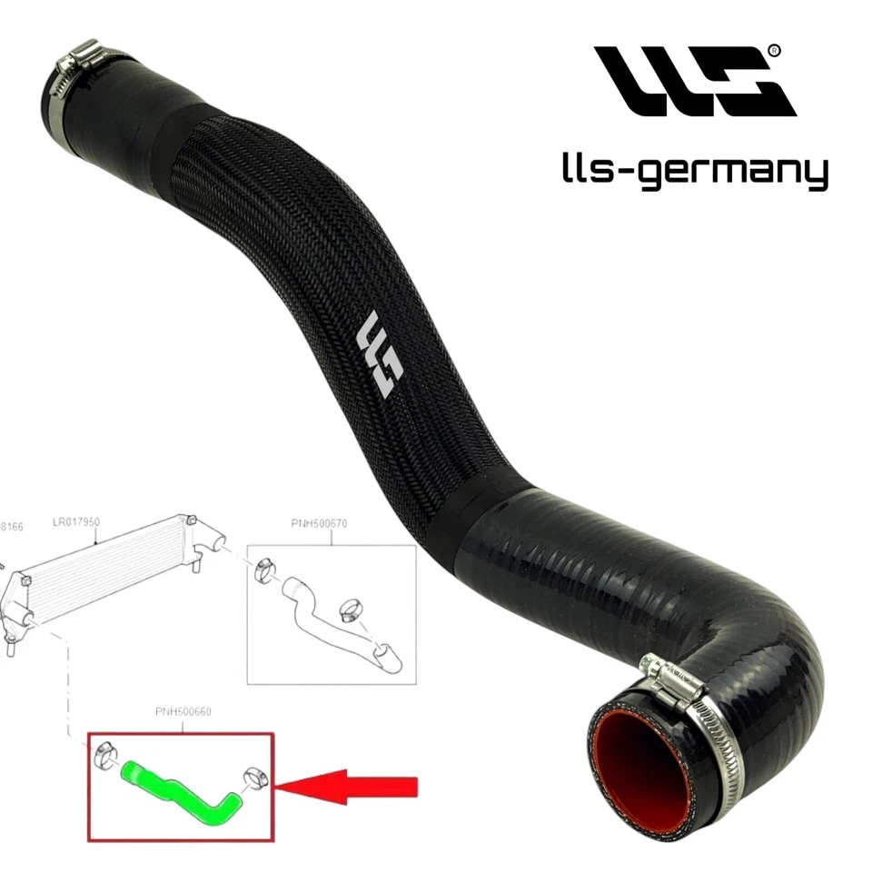 Verstärkter Silikon Ladeluftschlauch für LAND ROVER Defender Pickup 2.2 2.4TD - Bild 1 von 4