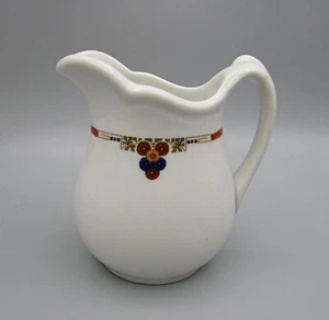 Syracuse Creamer - Red/Blue Flowers on Geometric Band - Picture 1 of 6