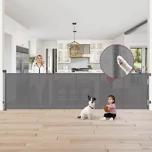 Verstärktes 41" extra hohes einziehbares Babytor extra breites Hundetor 150" grau - Bild 1 von 8