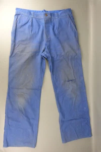 Pantalon bleu de travail en coton, atelier, usine, usure du temps, talle 44. - Picture 1 of 5