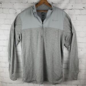 Nike Mens Gray Silver Sweatshirt Half-Zip Long Sleeve Top Sz Large