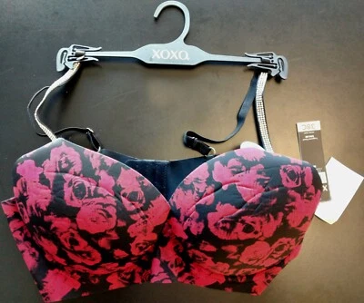 Sujetador de Encaje XOXO Flores ROSAS ROJAS FLORAL Talla 38C Diamante Tachuelas Lencería Foto 1 de 4
