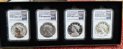US 2017 225th Anniversary American Liberty 1 oz Silver 4Medal Set SP70/PF70/MS70 - Image 1 of 4