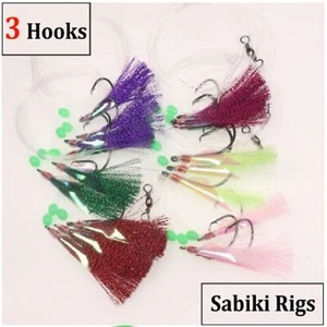 8 x Snapper Triple Snatcher Rigs Flasher Circle Hook Fishing Paternoster Lumo - Picture 1 of 4