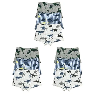 9 PK Cotton Toddler Little Boys Kids Underwear Boxer Briefs Size 4T 5T 6T 7T 8T - Picture 1 of 13