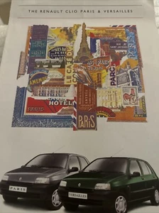 Folleto de venta de autos originales Renault Clio París y Versalles enmarcable 1995 - Imagen 1 de 4
