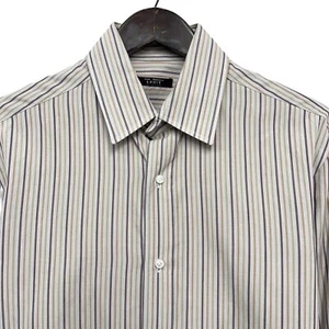 Luigi Borrelli Men's Size 16/41 French Cuff L/S Dress Shirt Beige Striped Italy - Picture 1 of 7