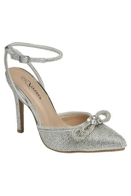 Tacones altos brillantes de doble estrás con lazo en punta - para siempre Foto 1 de 3