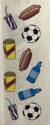 Pegatinas de comida de bola de fútbol (10 piezas) recuerdos creativos• palomitas de maíz• perritos calientes • refrescos Foto 1 de 4