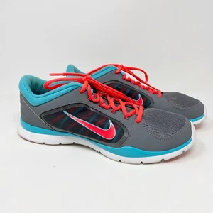 Nike Womens Flex Trainer 4 Cross-Trainer Shoes Sneakers Grey Crimson Blue Sz 11 - Picture 1 of 10