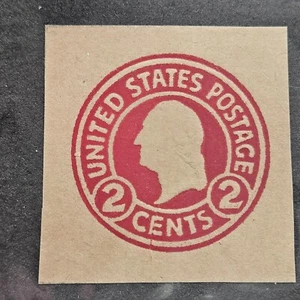 US Cut Square Sc U436h, 2c red ERROR, Mint CV$27.50 (410F799) - Picture 1 of 1
