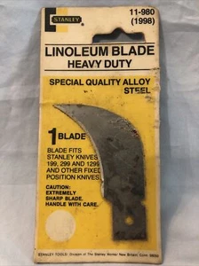 Stanley 11-980 Linoleum Blade 199 299 1299 1998 Hook Knife NOS USA -READ-Vintage - Picture 1 of 4