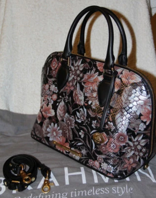 Bolsa satchel Brahmin Vivian preta boêmia couro vinhedo nova com etiquetas  - Imagem 1 de 4