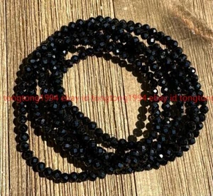 Großhandel 6Stück Natürliche Schwarz Spinell 3mm Facettiert 19cm Stretch Armband - Bild 1 von 5