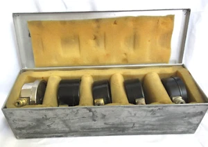 Vintage USG Co Ashcroft 5 Pressure Gauges in Original Metal Box GUC #2 - Picture 1 of 11
