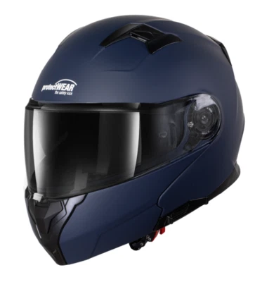 PROTECTWEAR Motorradhelm Klapphelm 928 dunkelblau matt mit Sonnenvisier, Größe S-XXL, NEU!