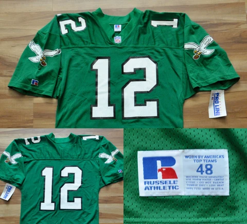 #12 "RANDALL CUNNINGHAM" PHILADELPHIA EAGLES RUSSELL JERSEY AUTHENTIC  48 XL NWT Cover