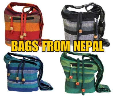 🌟 Stylish Nepal Sling Bag - Horizontal Stripes, Secure Zip, Comfortable - Image 1 of 4