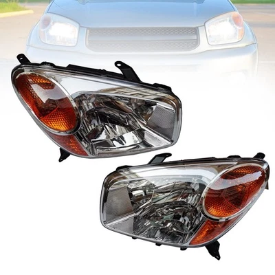 For 2004 2005 Toyota Rav4 Headlight Assembly Left & Right Pair Halogen Headlamps - Imagem 1 de 4