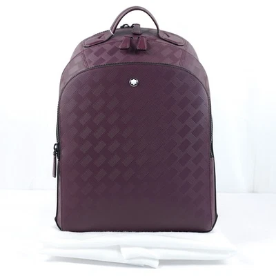 Mochila Montblanc Extreme 3.0 de cuero con 3 compartimentos en borgoña y negro Foto 1 de 4