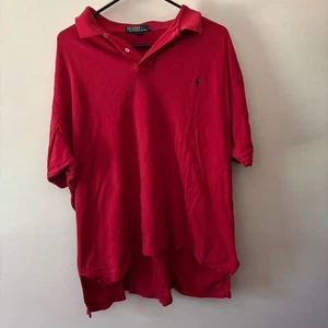Polo Ralph Lauren rot High-Low Saum Preppy Golf Pony Poloshirt Herren Gr. XL - Bild 1 von 7