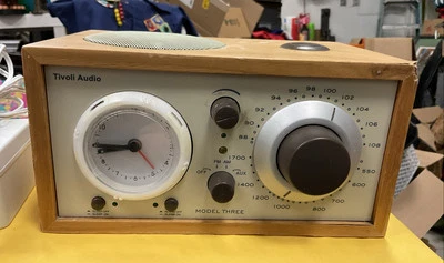 Tivoli Model Three Henry Kloss Alarm Clock Wood and Beige (damaged) WORKS! 3 - Image 1 of 4