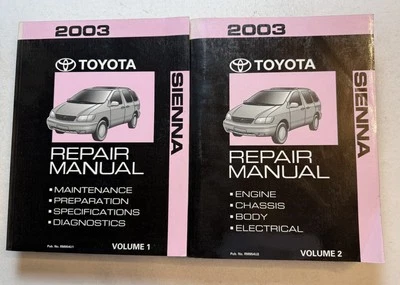 Carrocería de diagnóstico manual de reparación de taller Toyota Sienna 2003 OEM guía del motor Foto 1 de 4