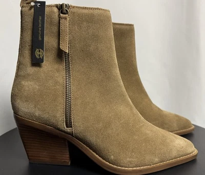 NUEVO CON ETIQUETAS House Of Harlow 1960 Botines Beige Tostado Gamuza Cuero Para Mujer Talla 9 NUEVO Foto 1 de 4