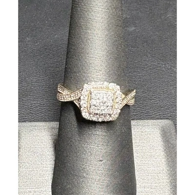 ANILLO DE COMPROMISO KJ ORO AMARILLO Y DIAMANTES DE 0,35 QUILATES TALLA 6,75 CIELO Foto 1 de 4