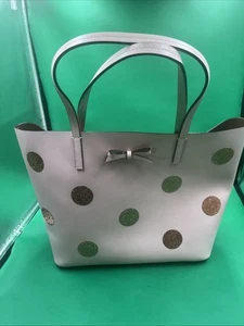 Kate Spade Little Len Glitter Polka Dot Large Pink Tote Bag - Picture 1 of 10